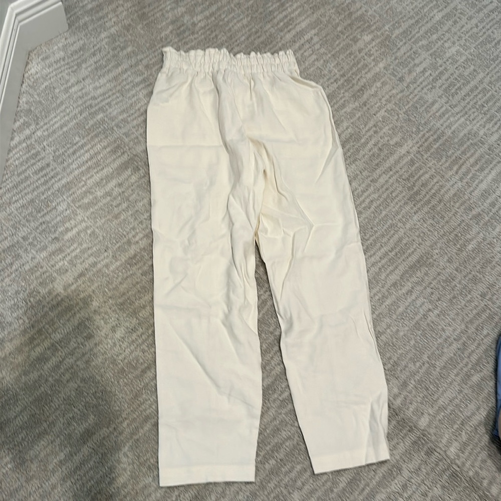 A New Day, cream pants, size XS, high rise, ruffle waist